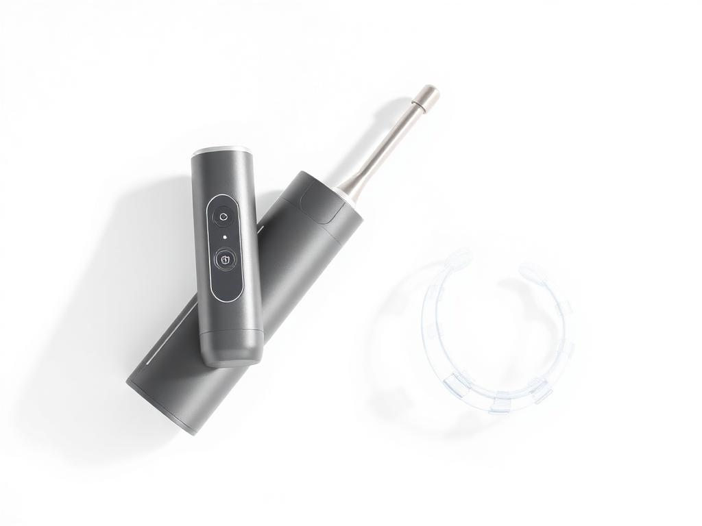 Irrigador dental portátil junto a alineador de ortodoncia
